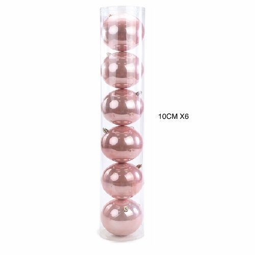 BOLA PEROLADA ROSA 10CM JG C/6