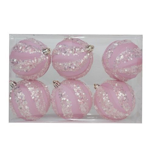 BOLA LISTRA GLITTER ROC 8CM JG C/6