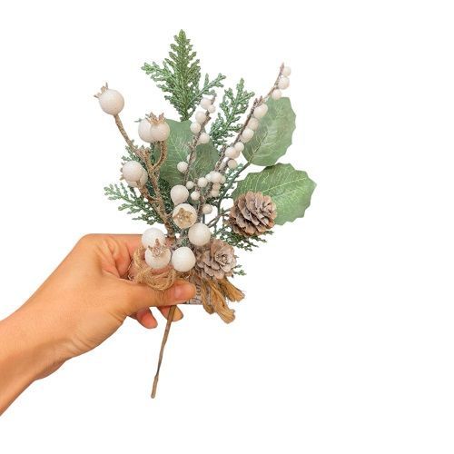 PICK NATALINO 27CM BRANCO E VERDE