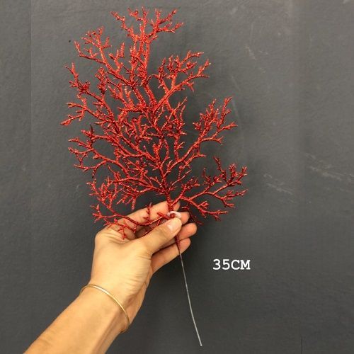 HASTE NATAL RAMO FOLHA 34CM