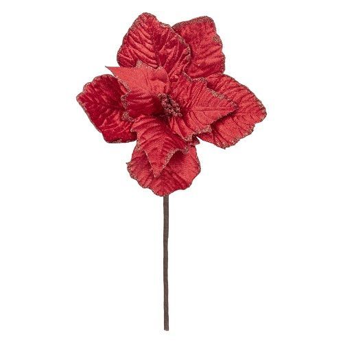 HASTE POINSETIA COM GLITTER 25CM