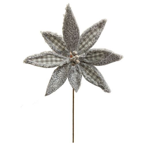 POINSETIA CINZA PELUCIA 65CM