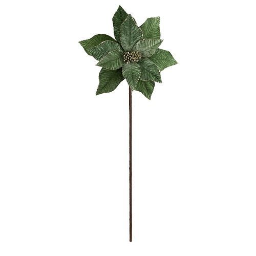 POINSETIA VERDE COM GLITTER 66CM