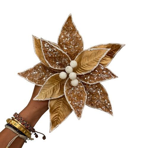 FLOR POINSETTIA MRR/BCO 30CM