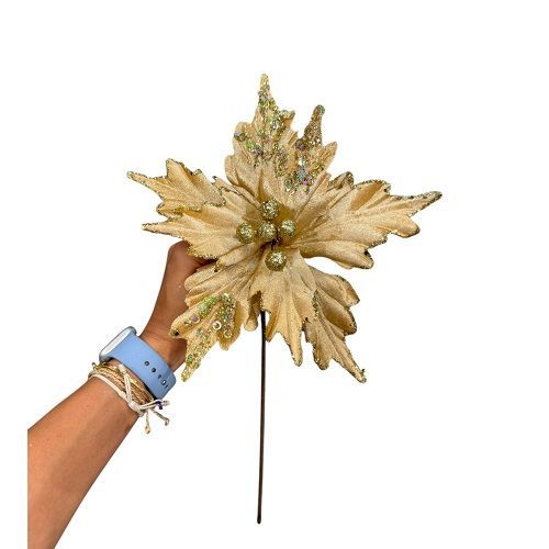 HASTE FLOR DE  DOURADA 40CM