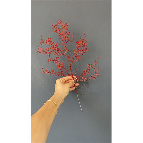 HASTE NATAL DETALHES VERMELHO 41CM