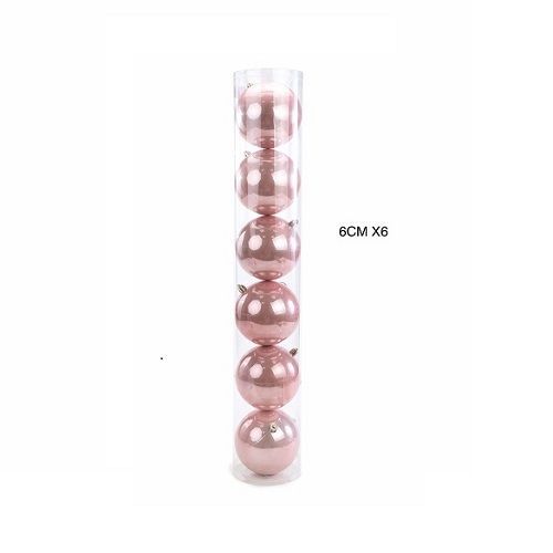 BOLA PEROLADA ROSA REG 6CM  C/6 PC