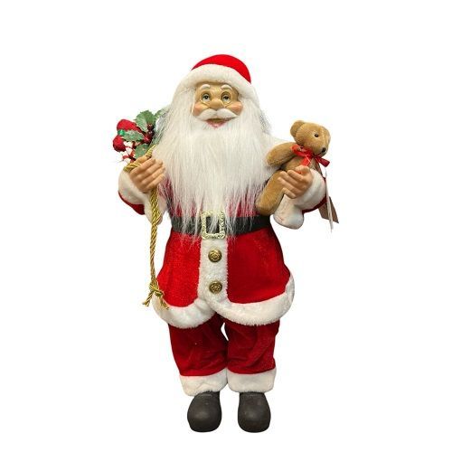 PAPAI NOEL URSO E PRESENTES 30X18X60CM VERMELHO