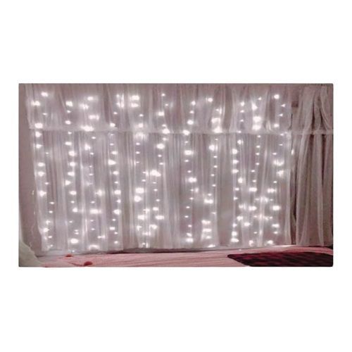 CORTINA 300 LEDS BRANCO 8 FUNCOES 127V