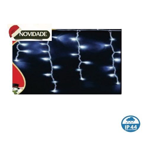 CASCATA 200 LEDS BRANCA (140 FIXO E 60 FLASH) USO EXT M/F BIVOLT