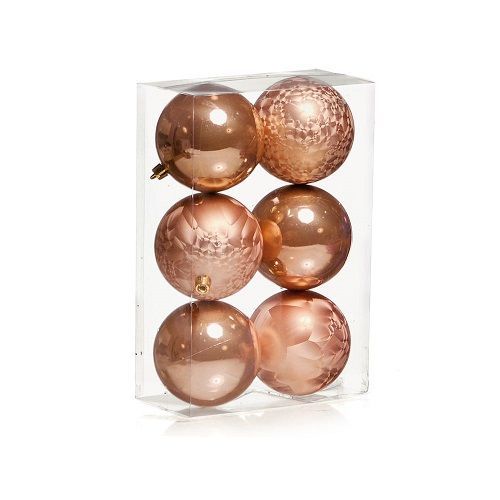 BOLA BRILHO E TEXTURIZADA ROSE 8CM JG6