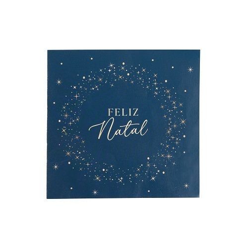 GUARDANAPO PAPEL FELIZ NATAL C/ESTRELAS 33CM