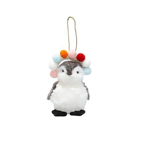 PENDENTE PINGUIM COM TIARA DE BOLINHAS 15CM