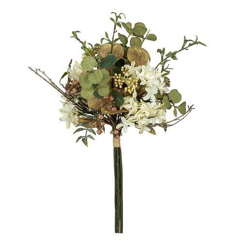 RAMALHETE LILAC COM EUCALIPTO BRANCO 48CM