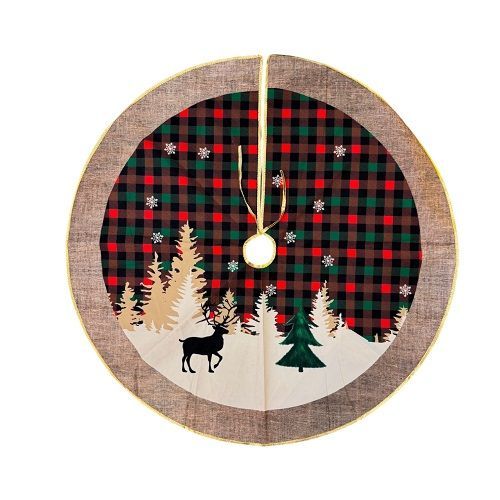 TAPETE SAIA ARVORE NATAL BONECO DE NEVE MARROM 90CM