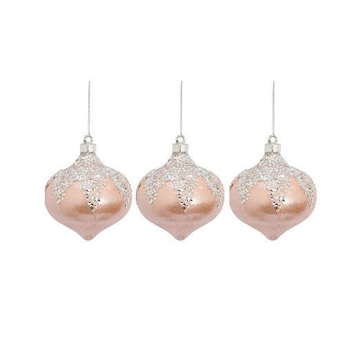 BOLA DECORADA ROSA C/3 DIAM 8CM