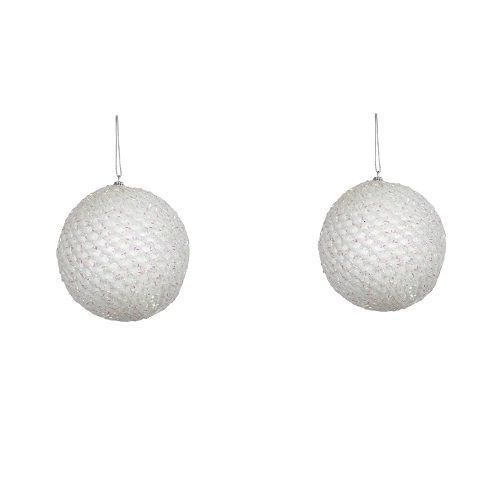 BOLA NATALINA BRANCA C/2 DIAM.10CM