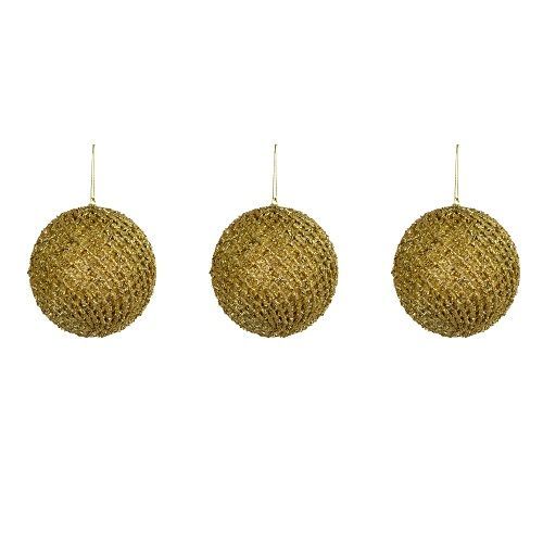 BOLA NATALINA DOURADA C/3 DIAM.8CM