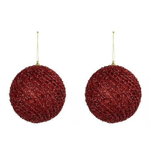 BOLA NATALINA VERMELHA C/2 DIAM.12CM