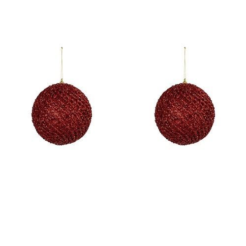 BOLA NATALINA VERMELHA C/2 DIAM.10CM