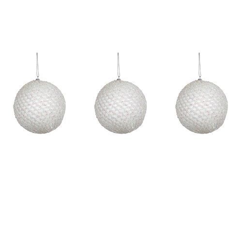 BOLA NATALINA BRANCA C/3 DIAM.8CM