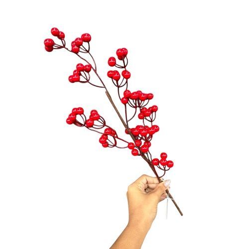 GALHO DE NATAL BERRY C/ BOLINHAS 75CM