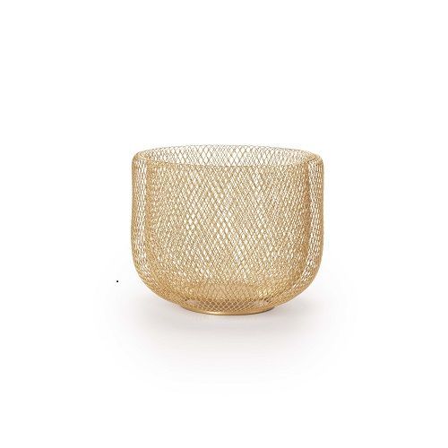 CENTRO DOURADO DE MESA EM METAL 17x21X21CM