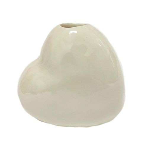 CACHEPOT VASO CORACAO BRANCO 9CM
