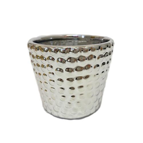 VASO CACHEPOT PRATA CERAMICA  8CM