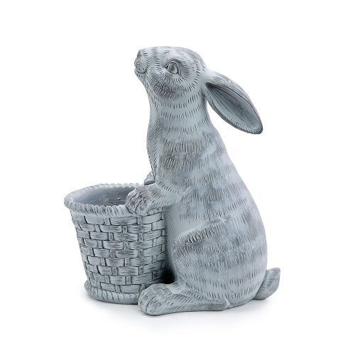 COELHO RESINA BLUE JEANS COM CESTA 23CM