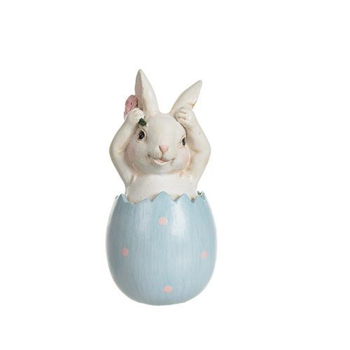 PASCOA RESINA COELHO C/OVO 12.5CM