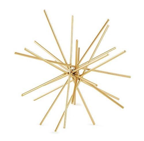 OURIÇO DOURADO EM METAL G 18X18X18CM