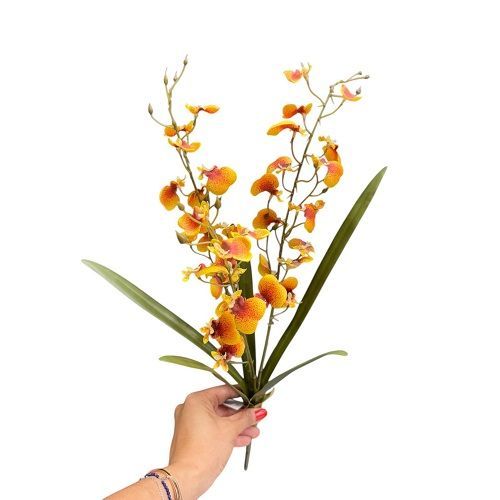 GALHO DE CHUVA OURO COM FOLHAS PREMIUM 50CM