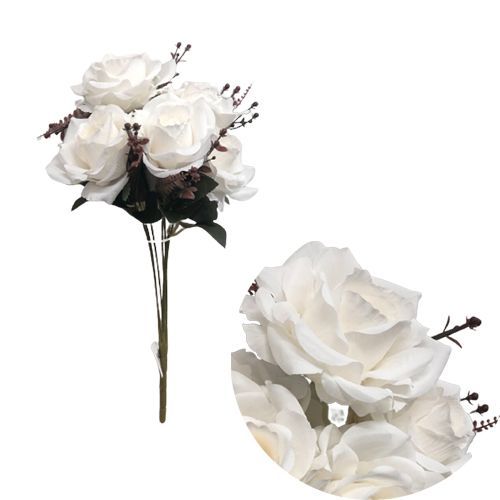 BUQUE DE ROSA BRANCA C/7 40CM
