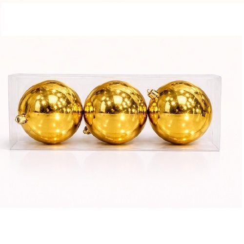 BOLA DE NATAL DOURADO BRILHANTE 12CM X6