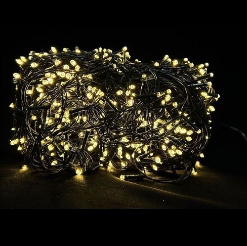 CORDAO STROBO 500 LEDS BRANCO QUENTE FIO VERDE BIVOLT 10M