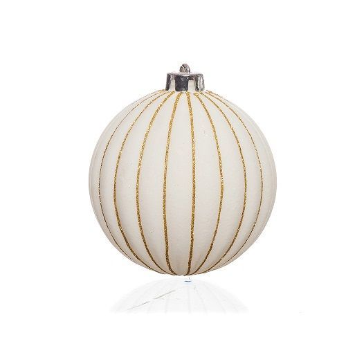 BOLA UNITARIA LISTRAS 12CM BRANCO
