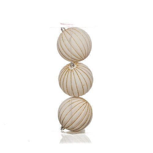 KIT BOLAS LINHAS 10CM C/3 BRANCO