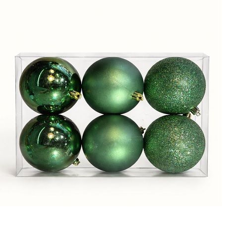 BOLA DE NATAL VERDE FLORESTA 8CM X6