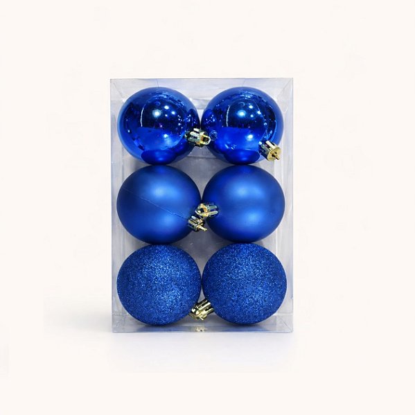 BOLA DE NATAL AZUL 6CM X6