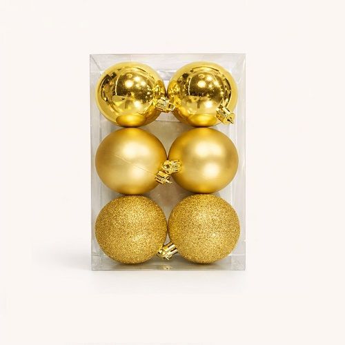 BOLA DE NATAL DOURADO MISTA 6CM X6