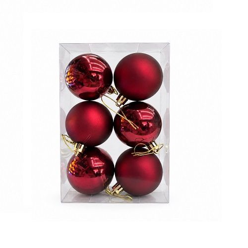 BOLA DE NATAL 6CM BORDO BURGUNDY X6