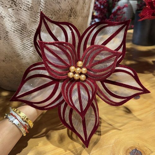 POINSETIA VOIL VINHO BORDO 45X29 8 PETALAS