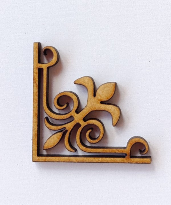APLIQUE CANTONEIRA Nº 1 EM MDF 3MM. CORTE A LASER.