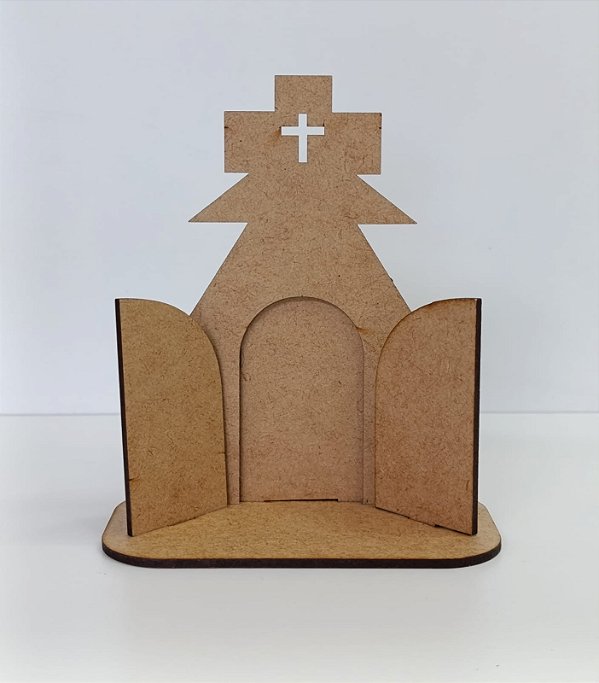 ORATÓRIO TOTEM CAPELINA EM MDF CRU 3MM Nº2. CORTE A LASER.