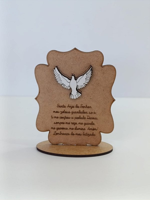 TOTEM Nº3 EM MDF CRU 3MM COM APLICAÇÃO DE MDF BRANCO. CORTE E GRAVAÇÃO A LASER.