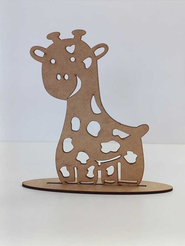 TOTEM INFANTIL GIRAFA EM MDF CRU 3MM. CORTE A LASER.