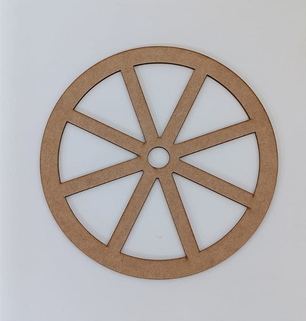 RODA EM MDF CRU 3MM. CORTE A LASER.