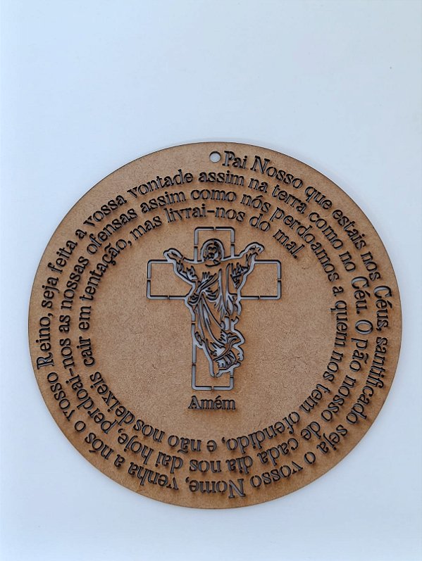 MANDALA "PAI NOSSO" EM MDF CRU 3MM. CORTE A LASER.