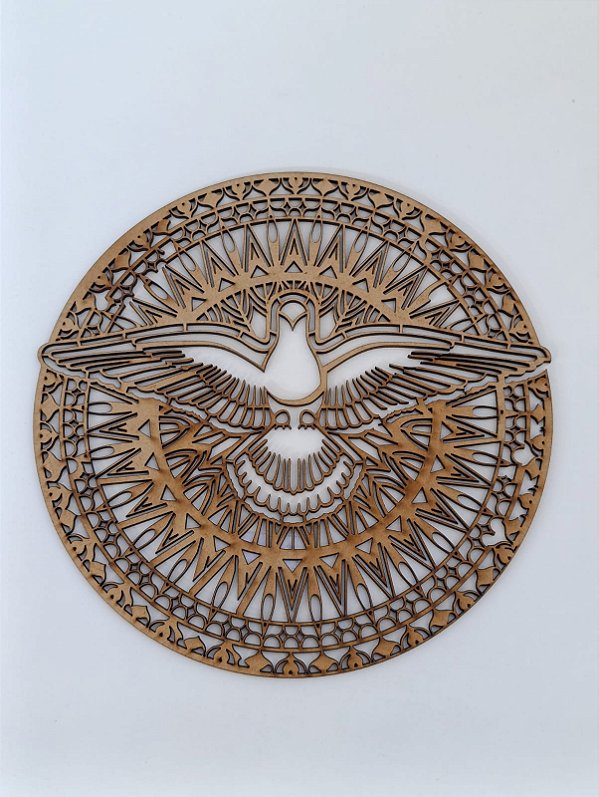 MANDALA "ESPIRITO SANTO" EM MDF CRU 3MM. CORTE A LASER.